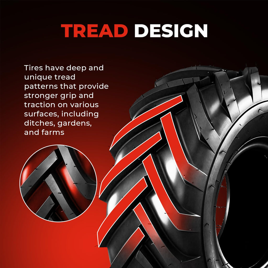24x12.00-12 Lawn & Garden Mower Tires, Set of 2,6 Ply Tubeless
