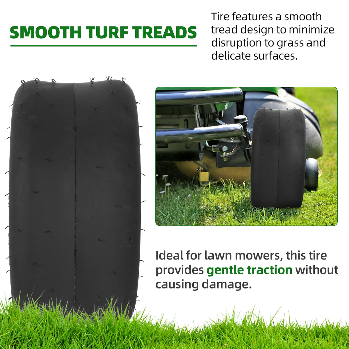AR-PRO (2 Pack) 20x8.00-8 Lawn Mower Turf Tires, Tubeless, No Rims