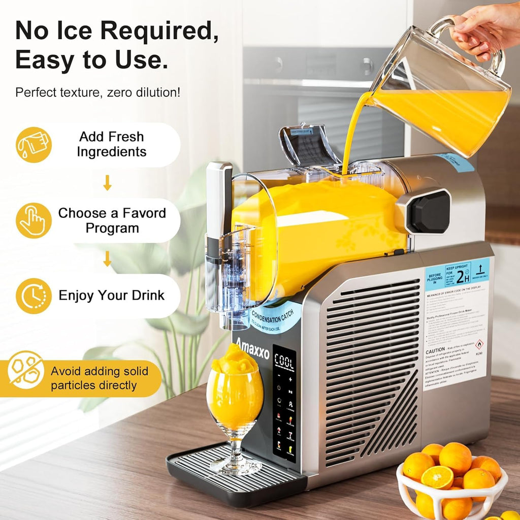 2 IN1 Ice Cream Maker Slushie Machine for Home - 88oz Slushy Machine Maker No Ice Needed Self Cleaning, Frozen Drink Machine, 5 Preset for Soft Serve