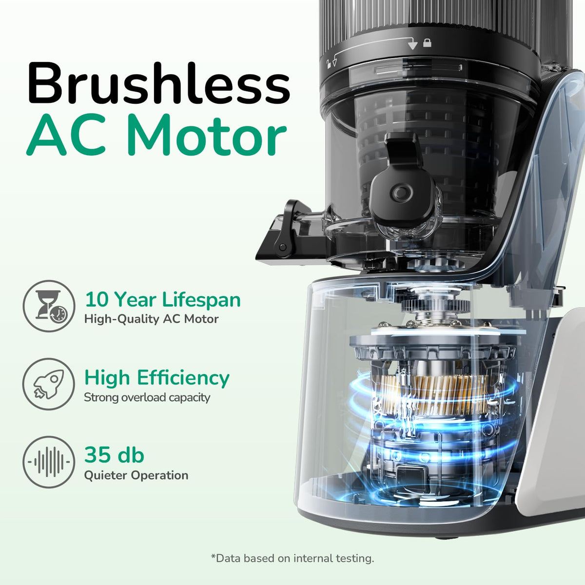 Canoly C16 Cold Press Juicer, with a 6" Wide Chute & Self-Precut, 3-in-1 Strainers (Juice & Sorbet & Nut Milk), BPA-Free Construction, Powered by a