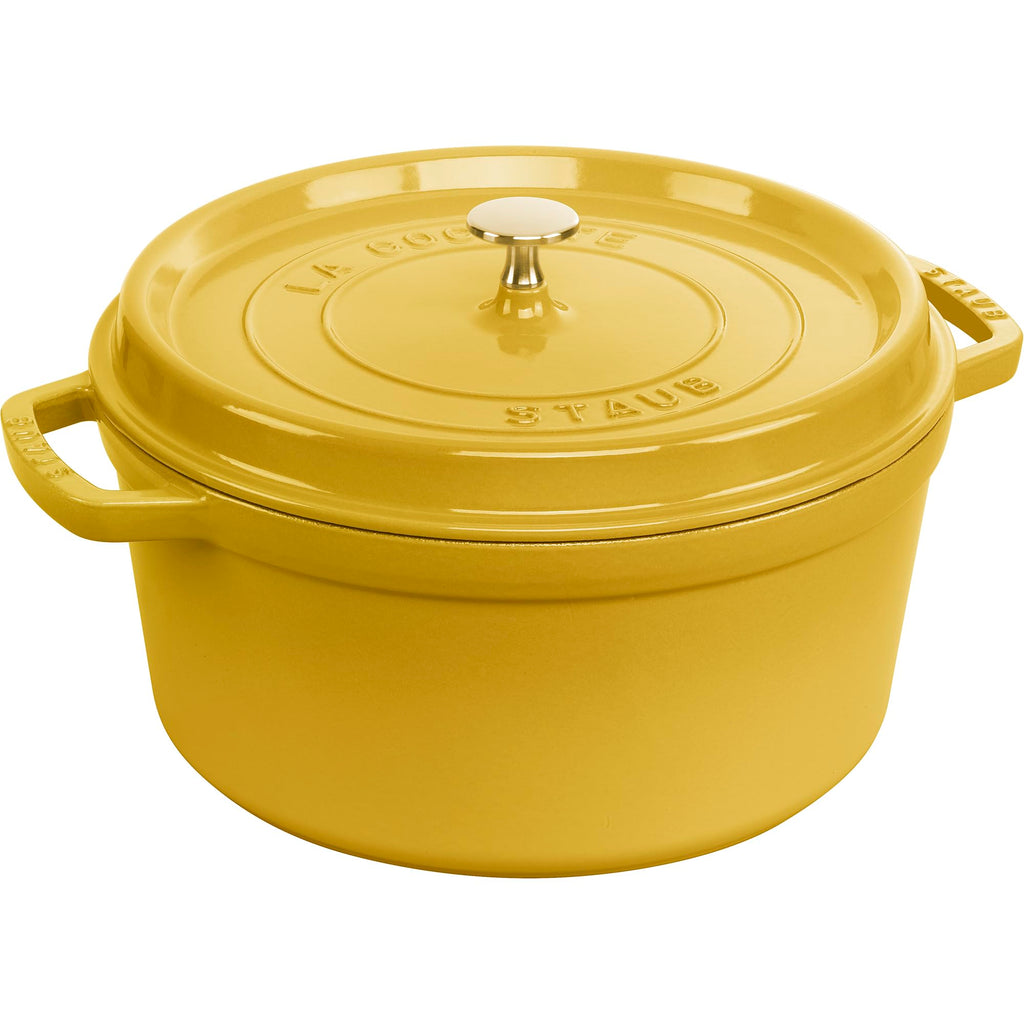 Staub Cast Iron 7-qt Round Cocotte - White Truffle, Made in France