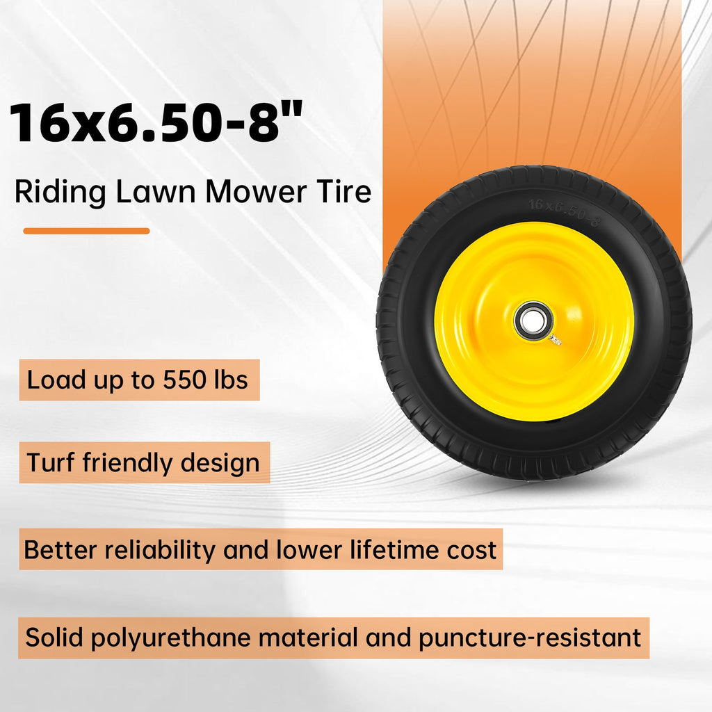 2-Pack 20x10.00-8 Tubeless Lawn Mower Rear Tire and Wheel Assembly, 4-Ply.
