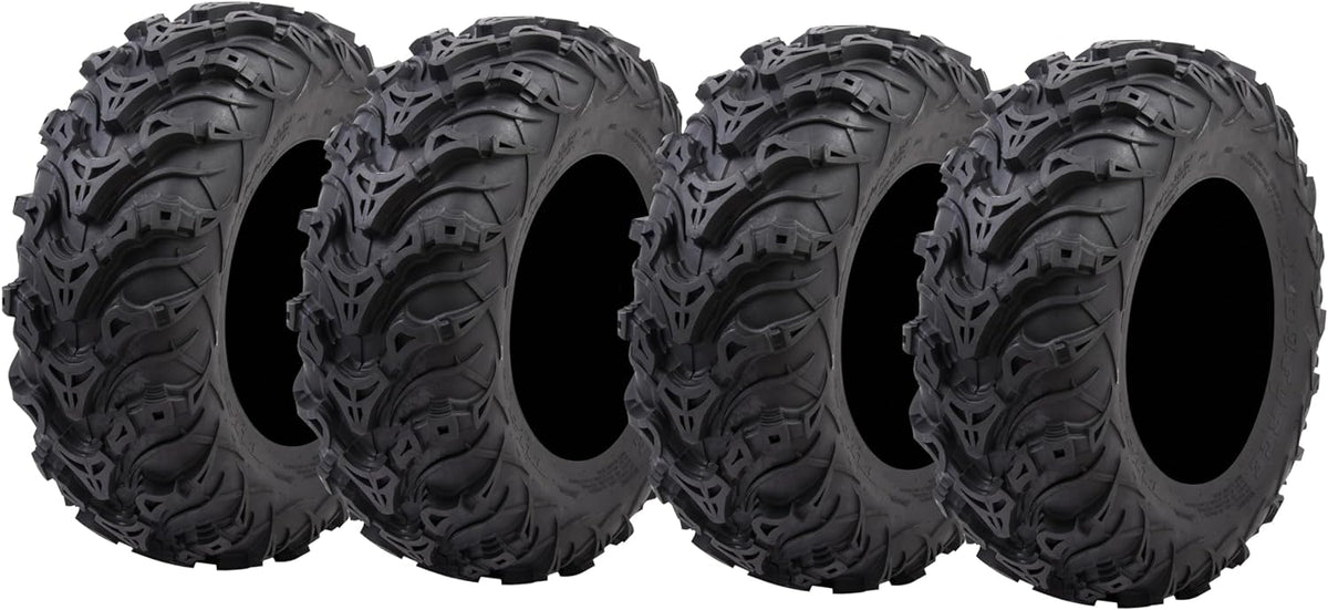 Tusk Mud Force ATV Tire Set â 25x8-12 Front & 25x10-12 Rear â Durable Off-Road Quad Tires Set of 4