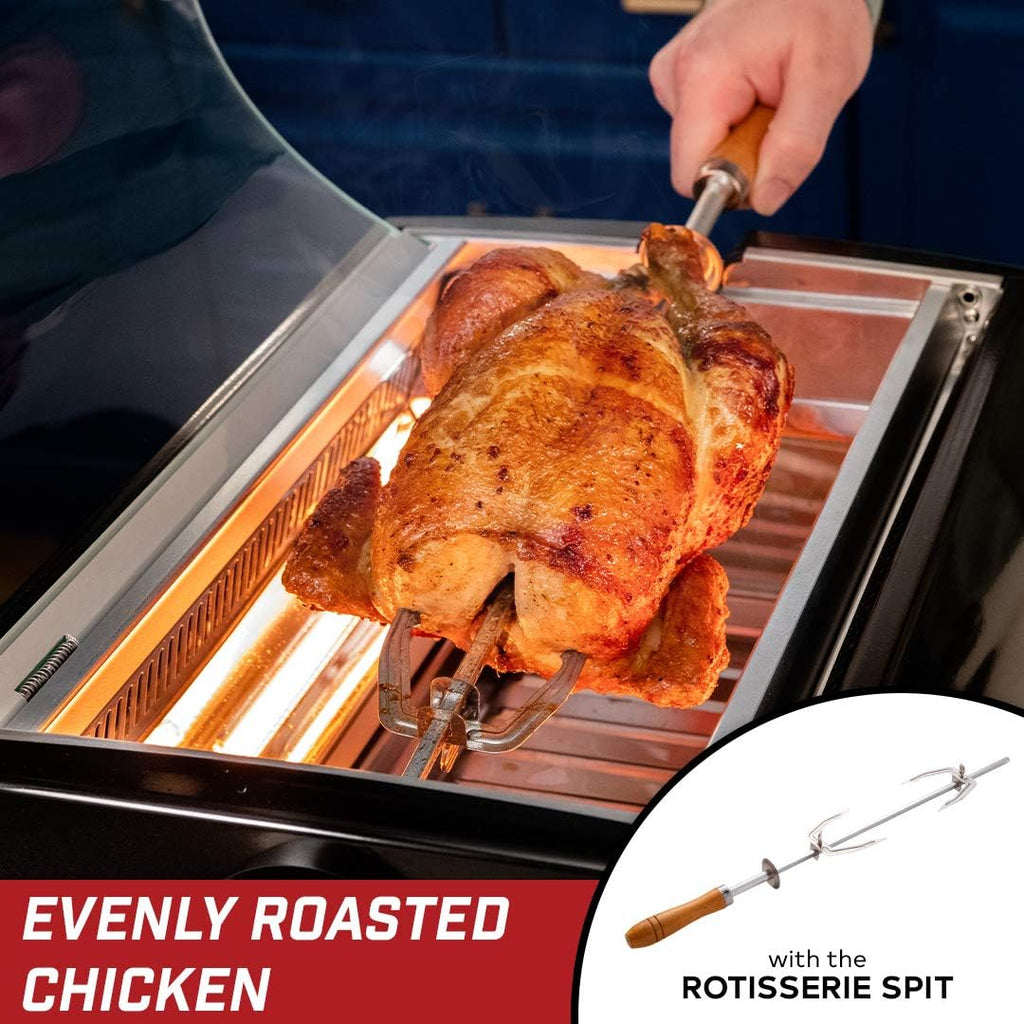 Kitchen Chef Indoor Smokeless Rotisserie Grill C Large Capacity C Multi Functional C Stainless Steel Construction C Auto Shut Off C Flameless
