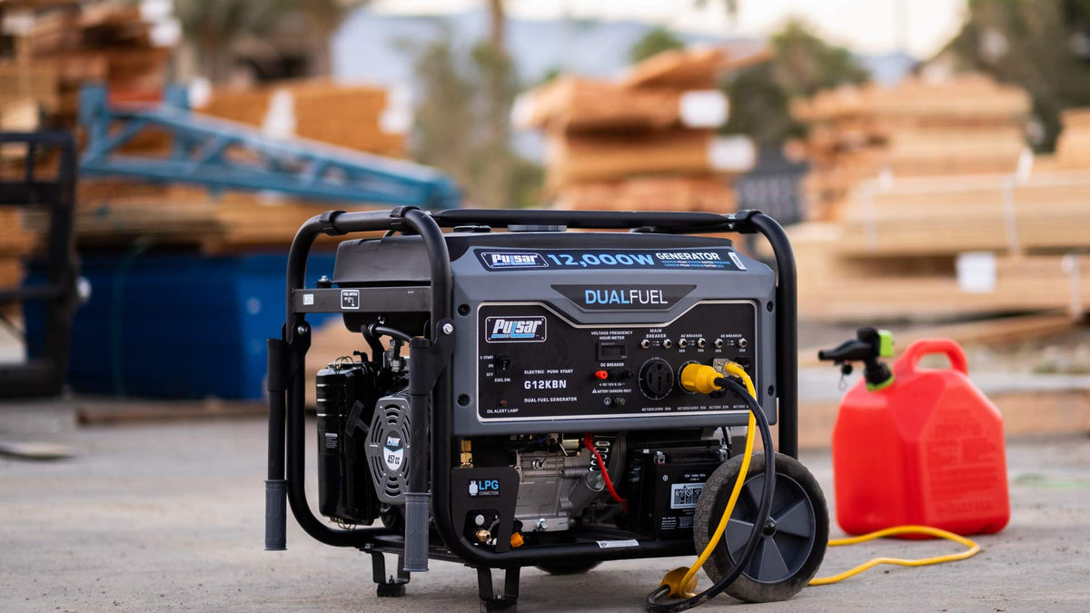 Pulsar GD10KBN 10500W Dual Fuel Home Backup Portable Inverter Generator with Wheel Kit and Electric Start RV Ready