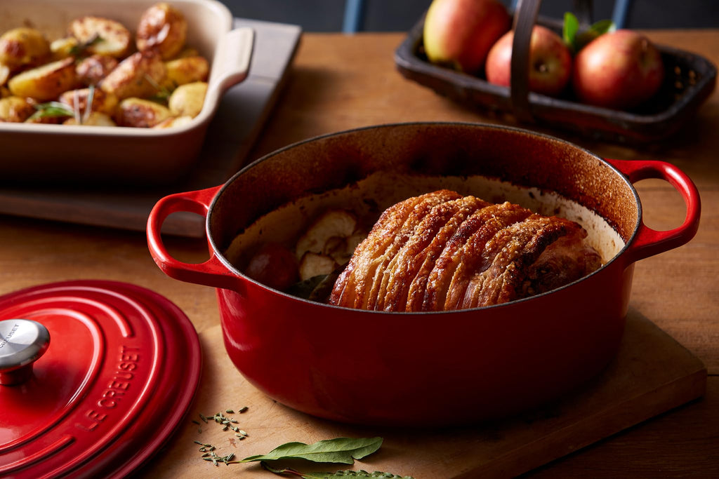 Le Creuset Enameled Cast Iron Signature Oval Dutch Oven, 8 qt., Cerise