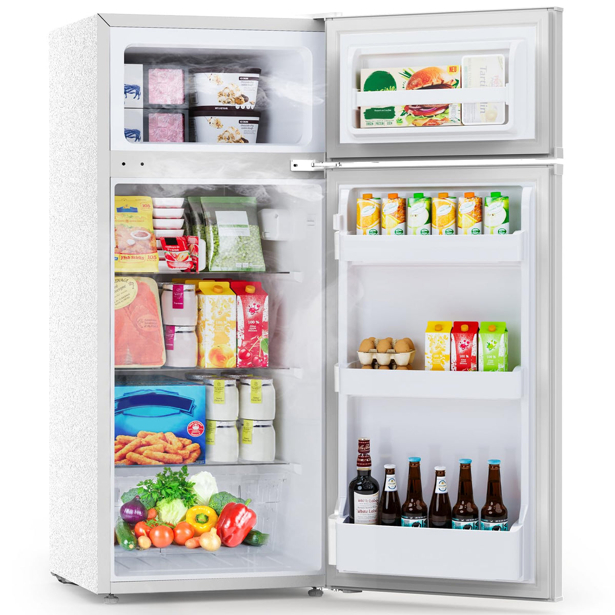 4.5 Cu.Ft Mini Fridge with Freezer, 2 Door Compact Refrigerator, Small Fridge with Adjustable Thermostat Energy Ultra Quiet, Mini Fridge Removable