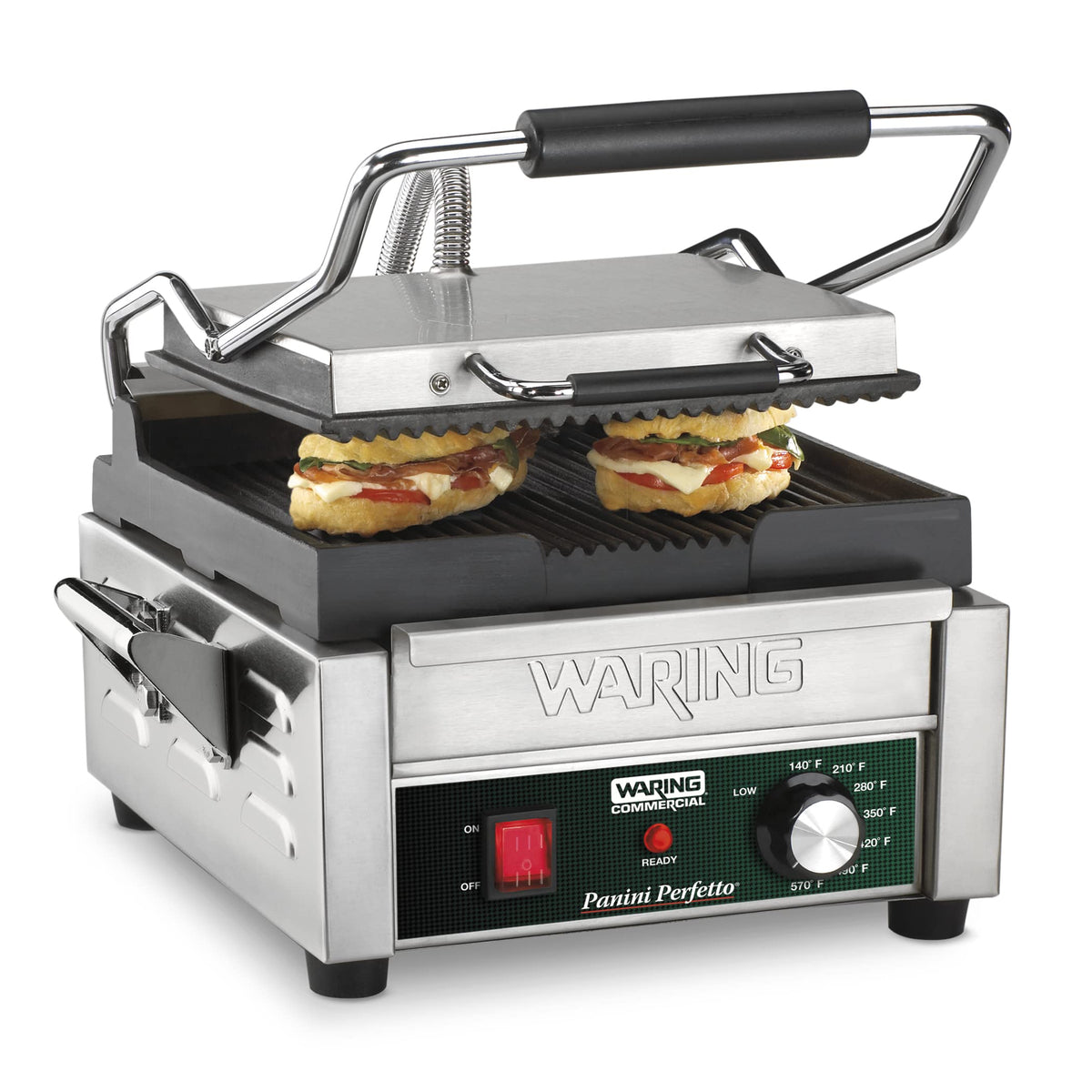 Waring Commercial WFG150 Tostato Perfetto® Compact Flat Toasting Grill, 120V, 1800W, 5-15 Phase Plug