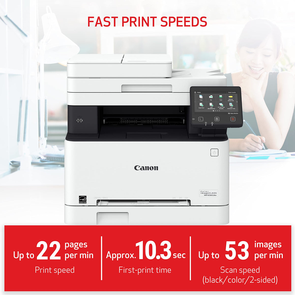 Canon Color imageCLASS MF665Cdw - Wireless Duplex Laser Printer, All-in-One with Copier, Scanner, Fax, Auto Document Feeder, 3 Year Limited Warranty