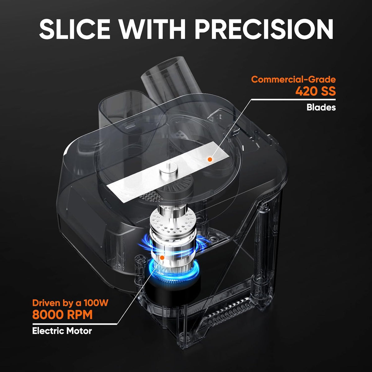 5-in-1 Electric Vegetable Chopper, Commercial Food Dicer - Multifunctional Vegetable Cutter Processor with Dual Feed Chutes for Dicing, Slicing