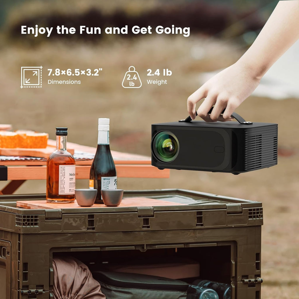 [1500 ANSI/Auto Focus/Built-in APPs] Outdoor-Projector-4K with Wifi6 and Bluetooth, Smart TV OS & DoIby Audio, Portable Projector with YouTube