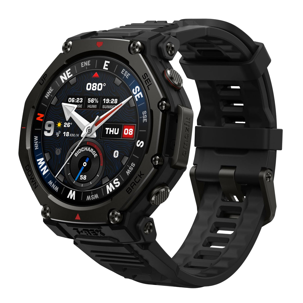 Amazfit T-Rex 3 Pro Outdoor Smart Watch 48mm Sapphire AMOLED Display, Ti Bezel, Dual Band GPS, Offline Maps, 25 Days Battery, Built-in Flashlight, 10