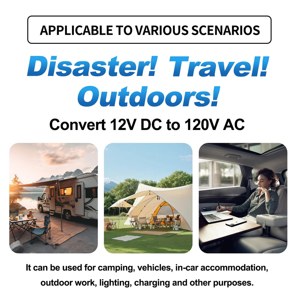 4000W Power Inverter 12V to 110V/120V DC to AC with LCD Display, Remote Controller 5 x AC Outlets and 4 x 3.1A USB Car Adapter for Car Truck Boat RV
