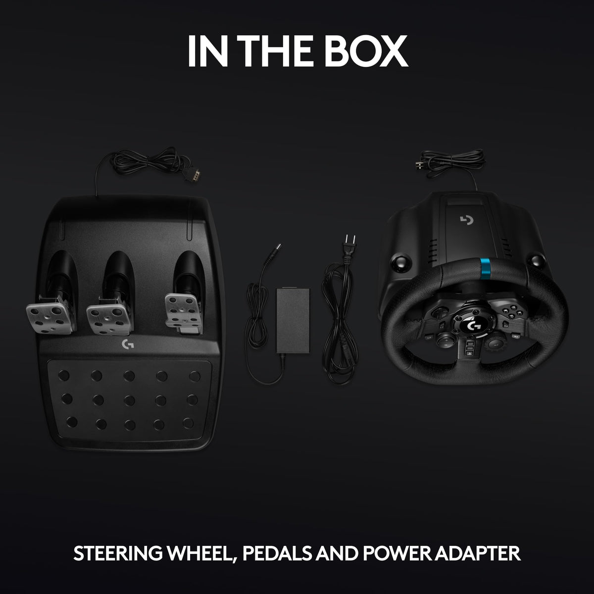 Logitech G923 Racing Wheel and Pedals, TRUEFORCE up to 1000 Hz Force Feedback, Gaming Steering Wheel PS5, PS4, PC, Mac, Genuine Leather- Black