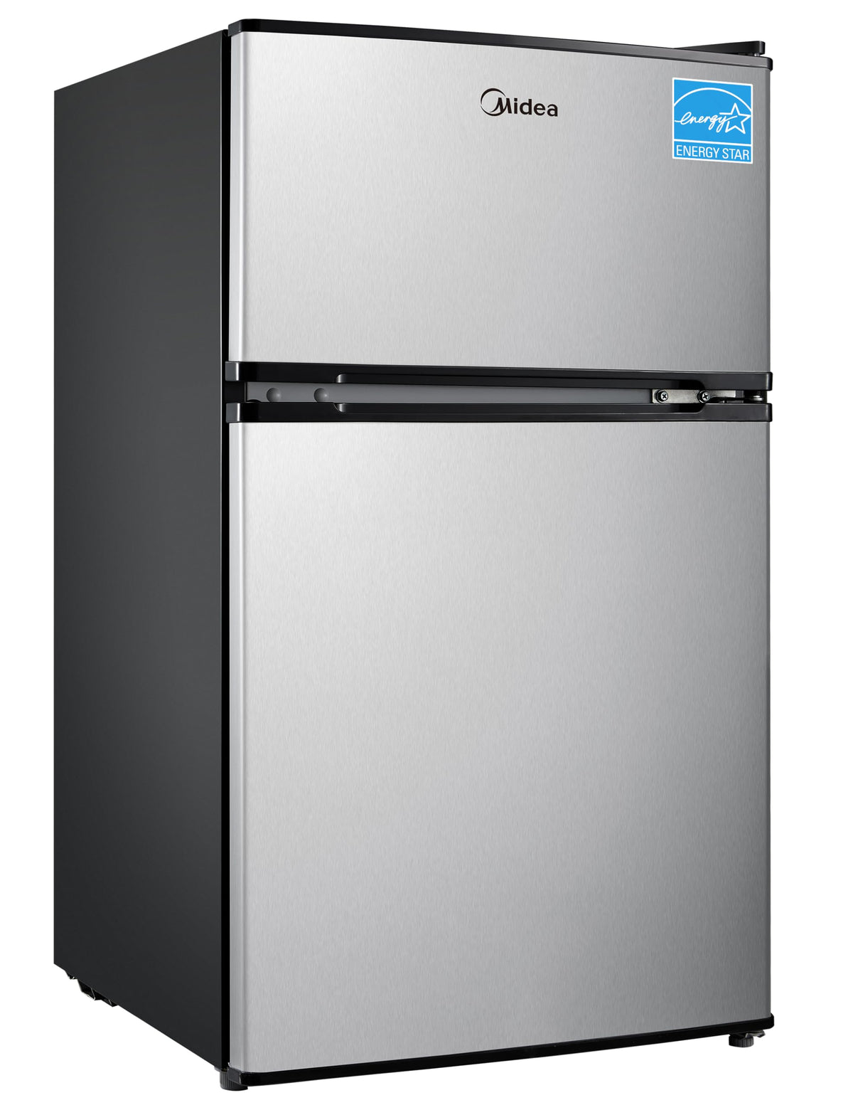 Midea WHD-113FB1 Double Door Mini Fridge with Freezer for Bedroom Office or Dorm with Adjustable Remove Glass Shelves Compact Refrigerator, 3.1 cu ft