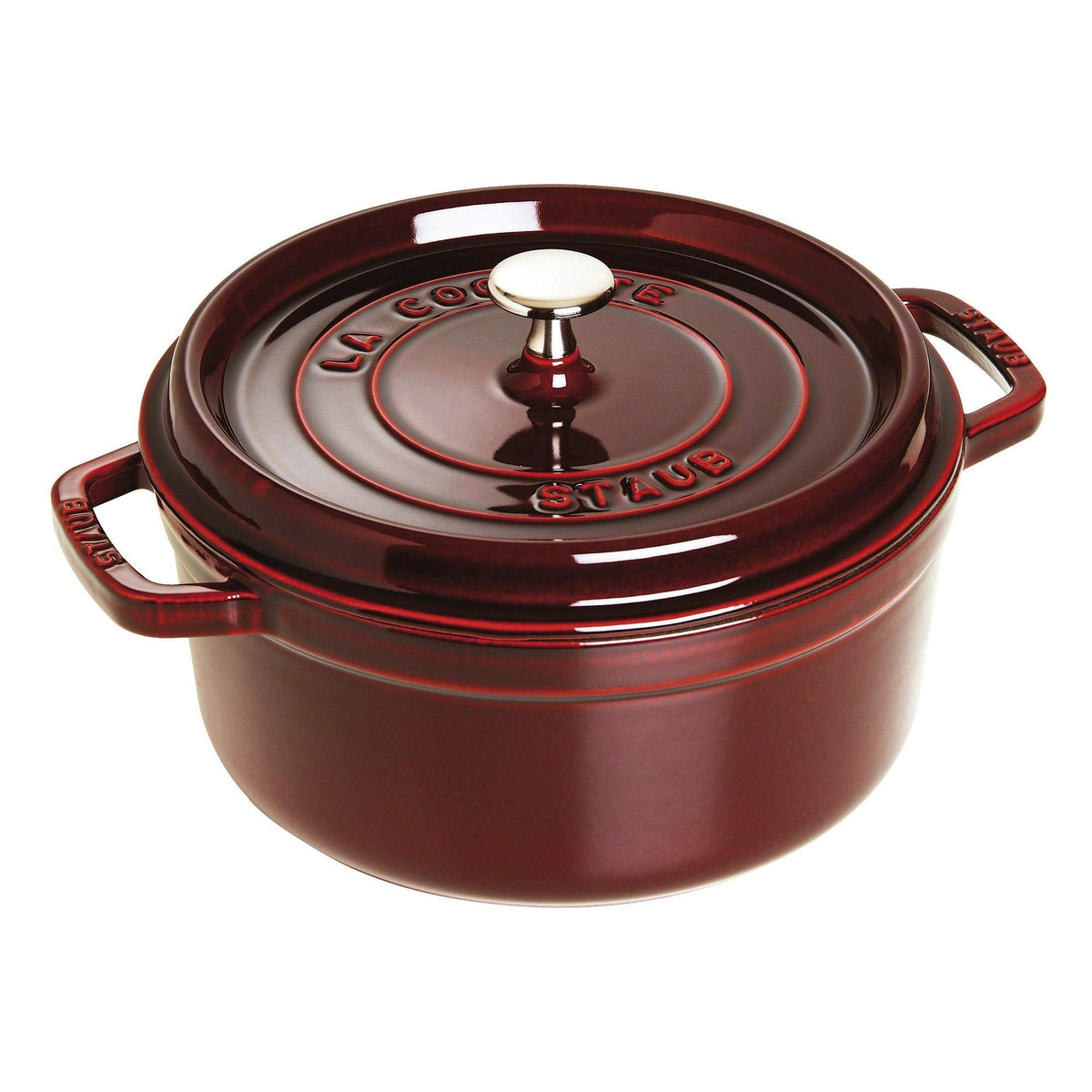 Staub Cast Iron 7-qt Round Cocotte - White Truffle, Made in France