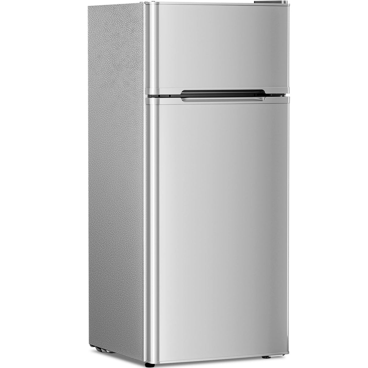 Antarctic Star Compact Refrigerator,4.5 Cu.Ft. Mini Separate Freezer Double 2-Door Adjustable Removable Shelves for Apartment/Dorm/Office,GREY