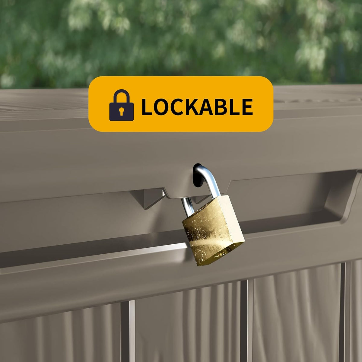 320 Gallon Outdoor Storage Box Waterproof Lockable Resin Deck Box Large, Patio Storage Bin for Pool Accessories Cushion Furniture, Garden Tools, UV