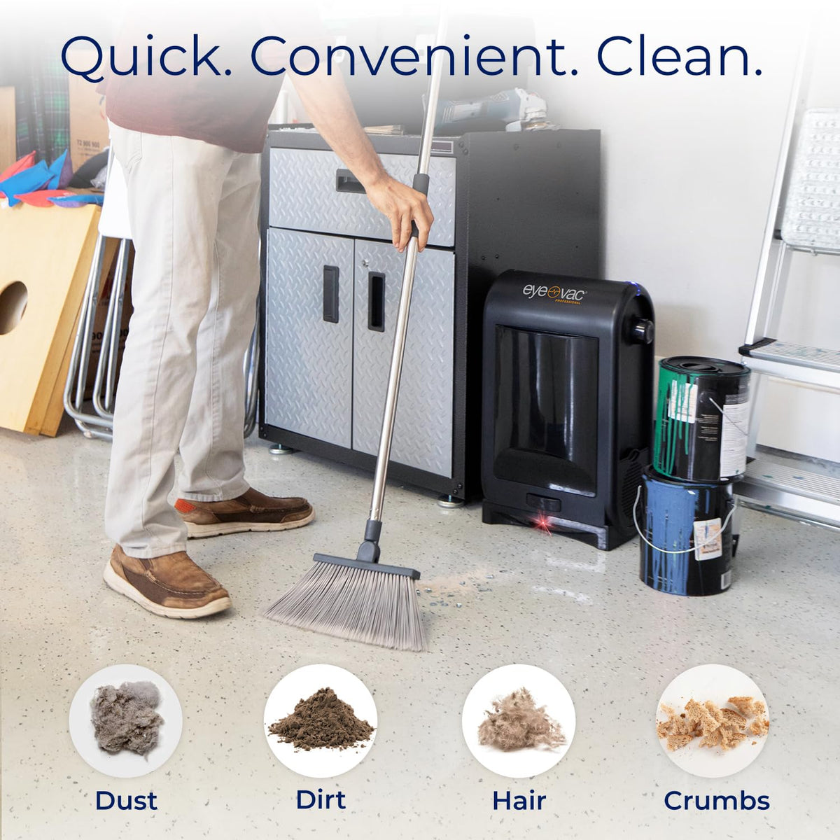 EyeVac Pro Touchless Vacuum Automatic Dustpan - Ultra Fast & Powerful - Great for Sweeping Salon Pet Hair Food Dirt Kitchen, Corded Canister Vacuum