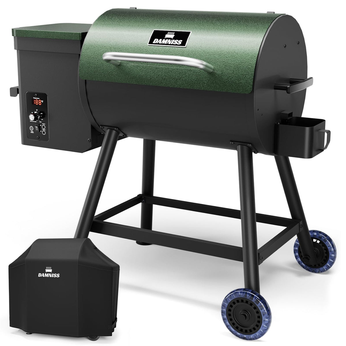 Pellet Smoker Grill Combo, 456 SQ.IN Cooking Area with PID Temperature Control (180-450F) Electric BBQ Meat Grills & Smokers, Patio Backyard for
