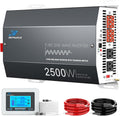 2500 Watt Pure Sine Wave Inverter with Auto Transfer Switch,12V DC to 110V 120V AC Converter,5000W Peak Power with 2 AC Outlets,USB Port,Tyep-C