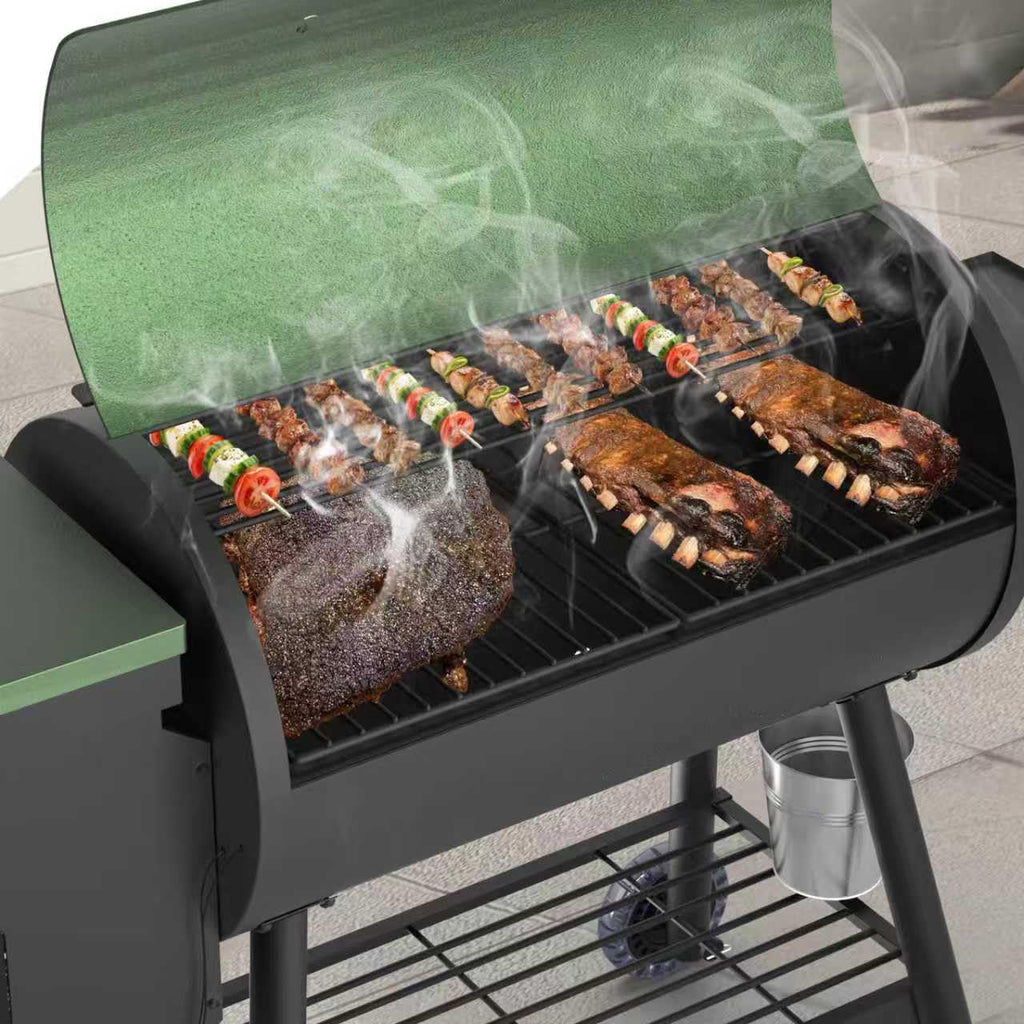 Pellet Smoker Grill Combo, 456 SQ.IN Cooking Area with PID Temperature Control (180-450F) Electric BBQ Meat Grills & Smokers, Patio Backyard for