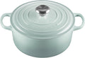 Le Creuset Geëmailleerde Gietijzeren Signature Ronde Hollandse Oven met Deksel, 5.5 Quart, Zeezout(Zeezout/4.5 Qt)