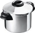 KUHN RIKON 3764 Duromatic Top Snelkookpan/stoompan zijgreepmodel, inductie, roestvrij staal, 8 liter, 24 cm, zilver, 8 l(4 Liter)