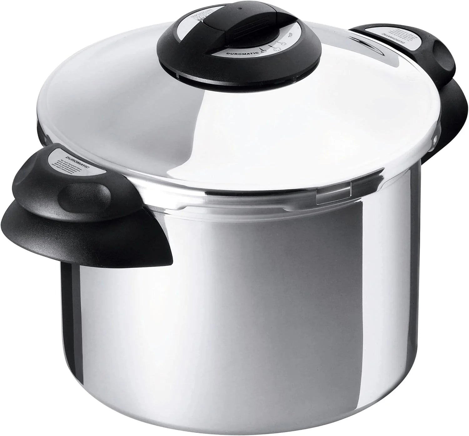 KUHN RIKON 3764 Duromatic Top Snelkookpan/stoompan zijgreepmodel, inductie, roestvrij staal, 8 liter, 24 cm, zilver, 8 l(4 Liter)