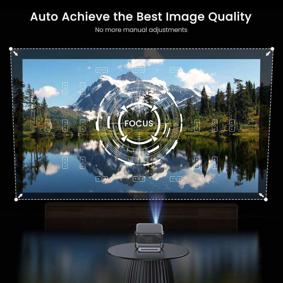 2000 ANSI Official Licensed Google TV Outdoor Projector 4K Full HD, Smart Projector with Wifi and Bluetooth, Auto Focus, Dolby Sound, Built-in Apps