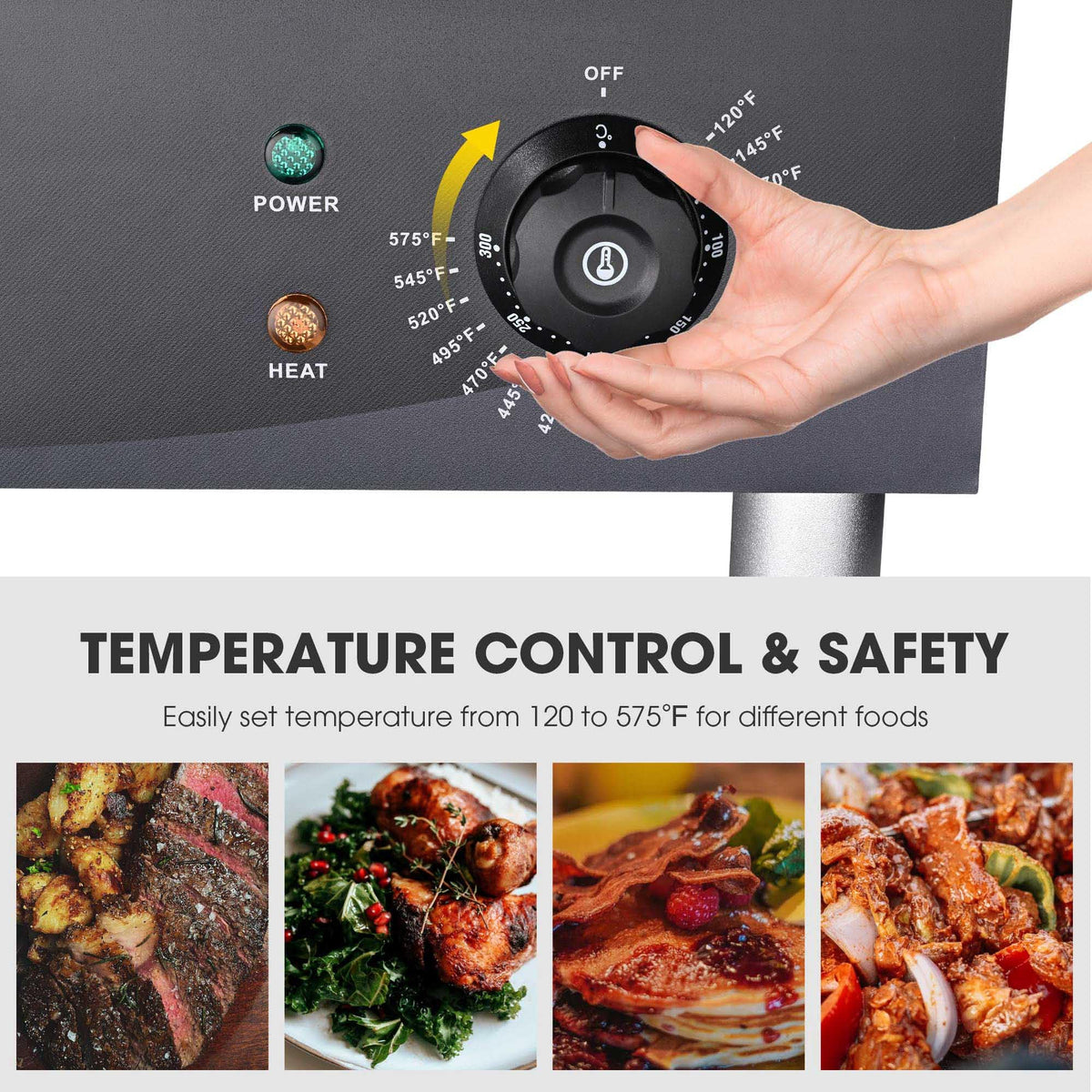 WeChef 24" Commercial Griddle 3500W Electric Countertop Griddle Non-Stick Flat Stainless Steel Adjustable Restaurant Grill Temperature Control 122 to