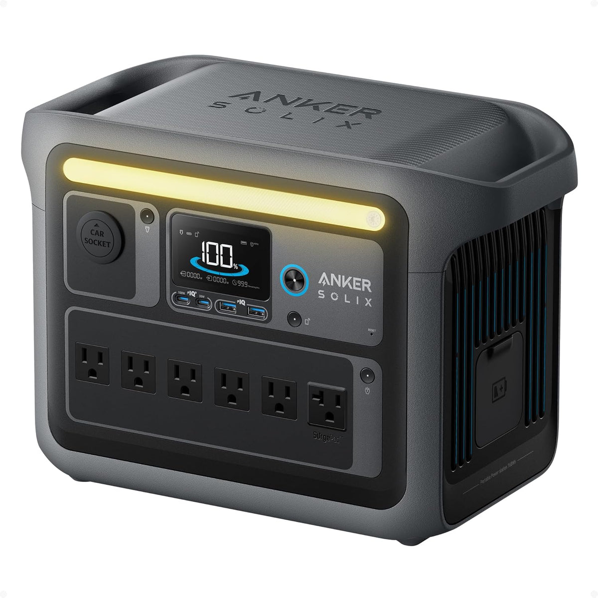 Anker SOLIX C1000 Portable Power Station, 1800W (Peak 2400W) Solar Generator, Full Charge in 58 Min, 1056wh LiFePO4 Battery for Home Backup, Power