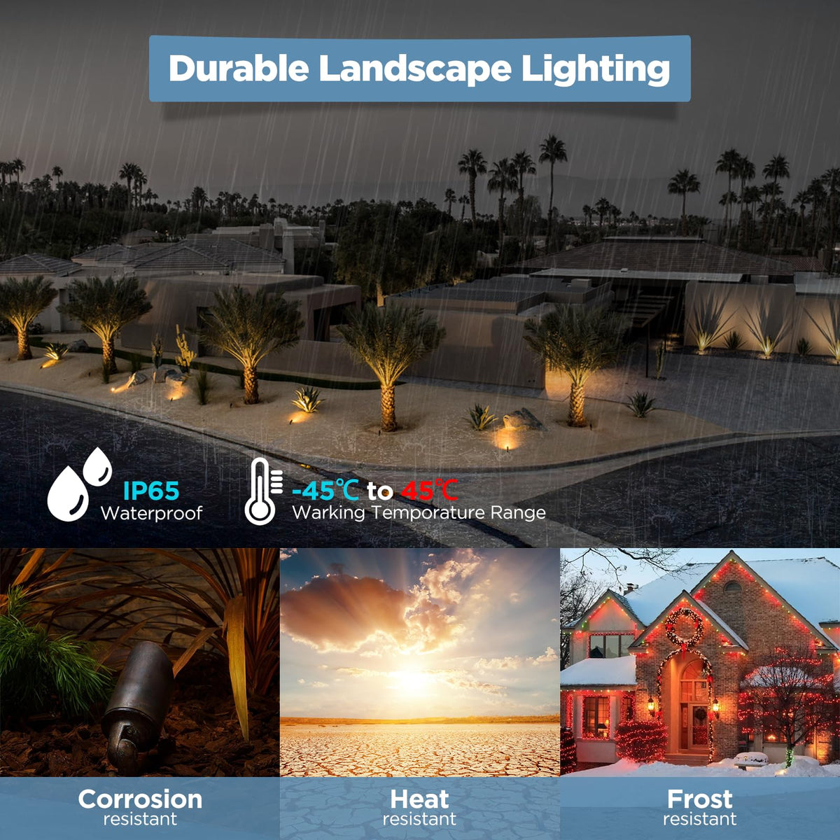 Gardencoin Solid Brass Outdoor Landscape Spotlights, 12V LED Low Voltage Landscape Lights for Garden and Yard, Bronze Heavy Duty Up Lighting Fixture