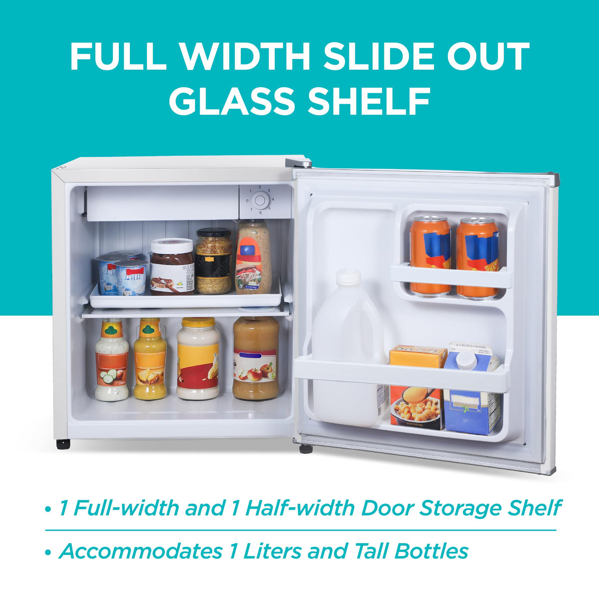 BLACK+DECKER 1.7 Cu. Ft. Compact Refrigerator, ENERGY STAR Certified, Single Door Mini Fridge with Chiller Compartment, Personal Fridge for Home or