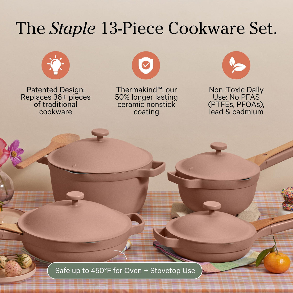 Our Place Cookware Set - 13-Piece Kit Including the Always Pan, Perfect Pot and Spatulas | Multifunctional, Toxin-Free Nonstick | Heat Safe up to