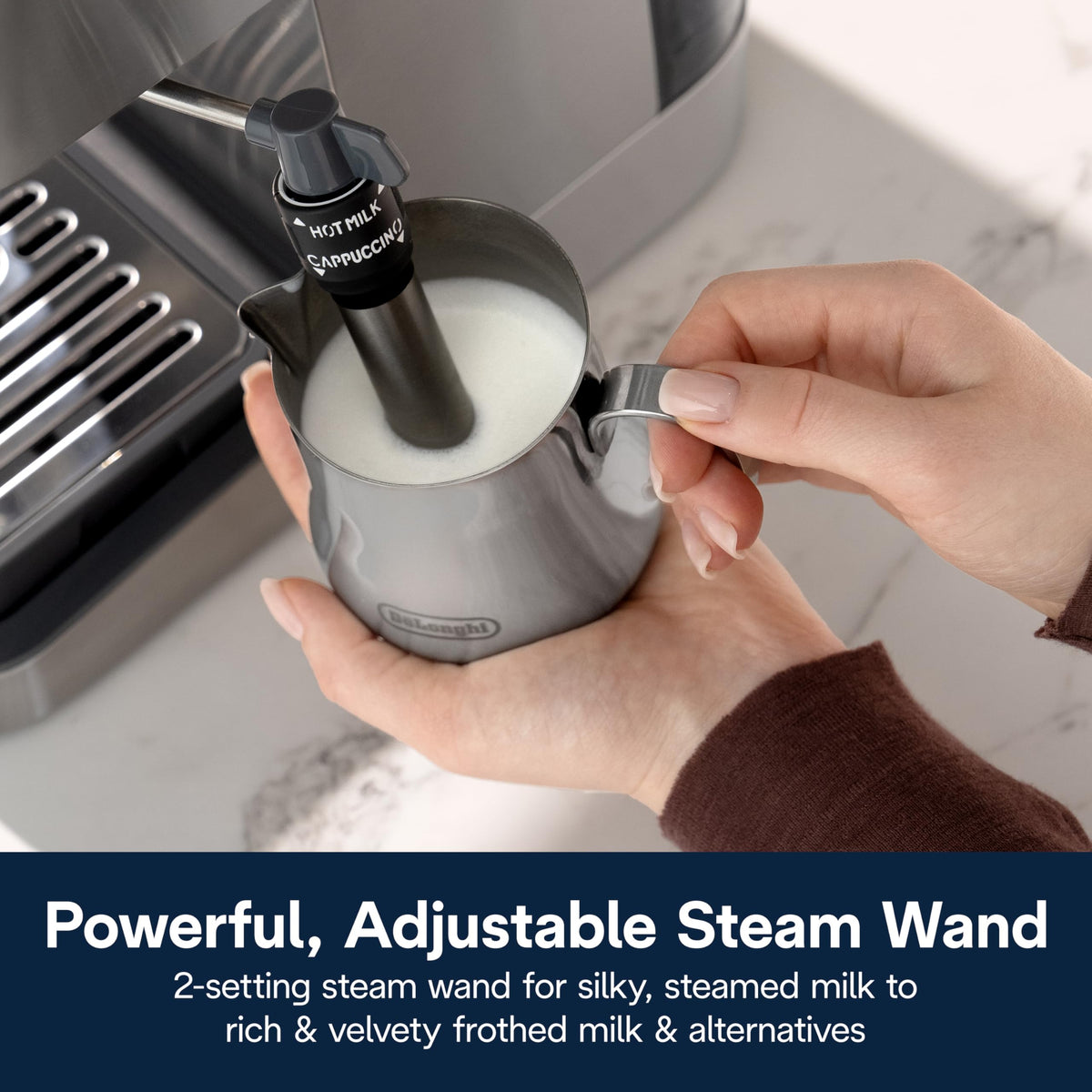 De'Longhi Dedica Maestro Plus Espresso Machine, Automatic Steam Wand, 3 Coffee Temp & Milk Foam Settings, 54oz Removable Tank, Easy-to-Clean