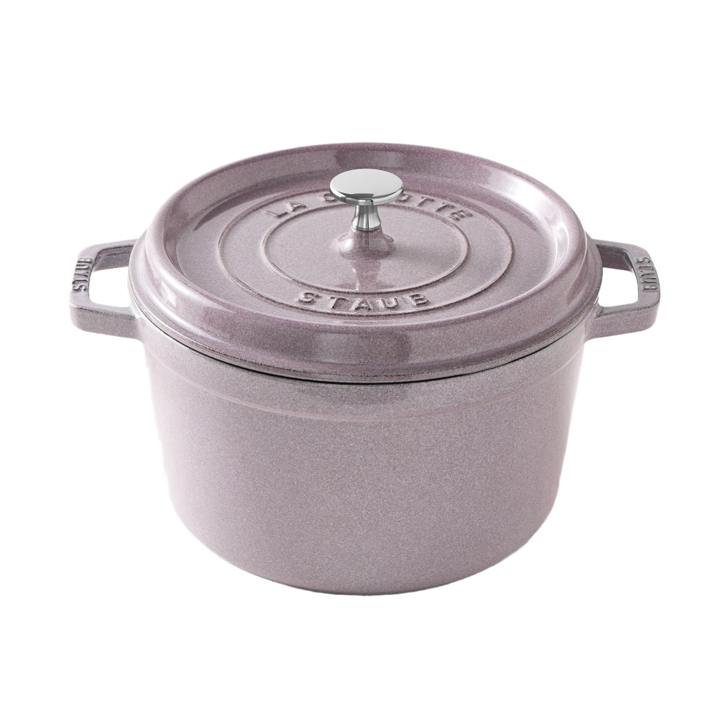 Staub Cast Iron 7-qt Round Cocotte - White Truffle, Made in France