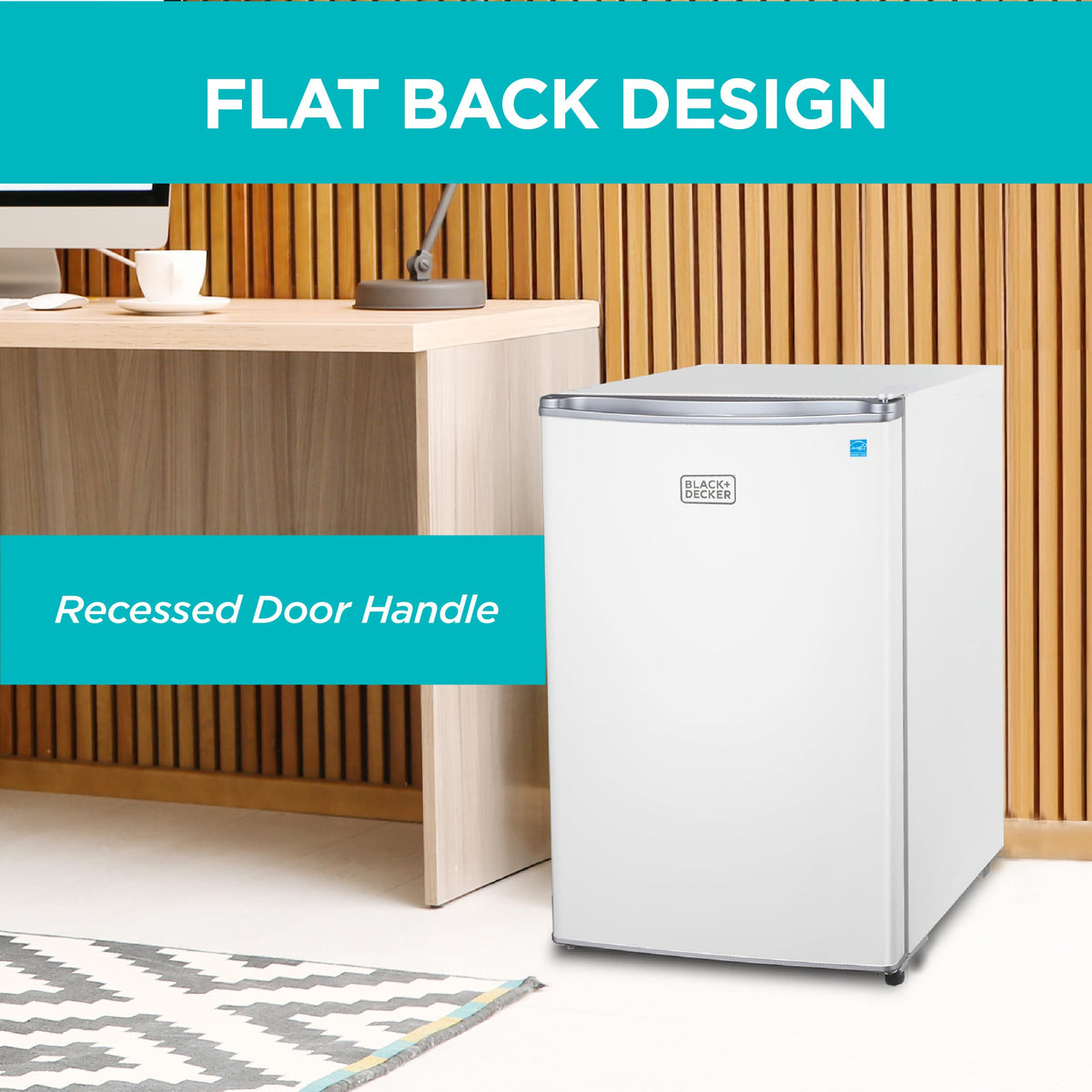 BLACK+DECKER 1.7 Cu. Ft. Compact Refrigerator, ENERGY STAR Certified, Single Door Mini Fridge with Chiller Compartment, Personal Fridge for Home or