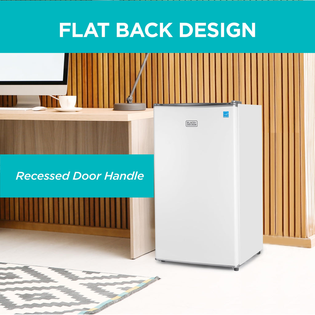BLACK+DECKER 1.7 Cu. Ft. Compact Refrigerator, ENERGY STAR Certified, Single Door Mini Fridge with Chiller Compartment, Personal Fridge for Home or