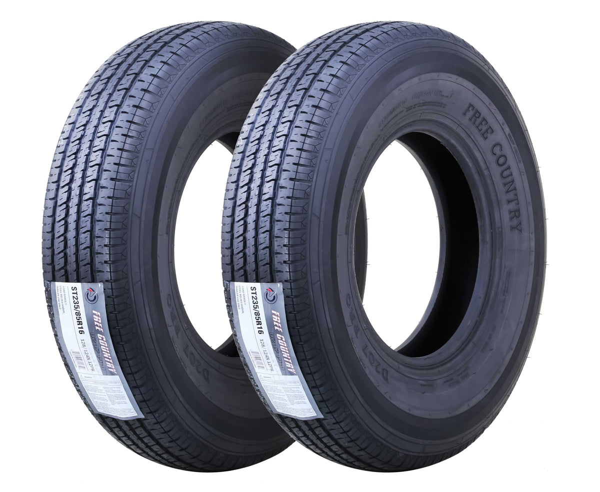 Free Country ST205/75R15 Prem Trailer Tires 8PR LR D 107N w/Scuff Guard, S2