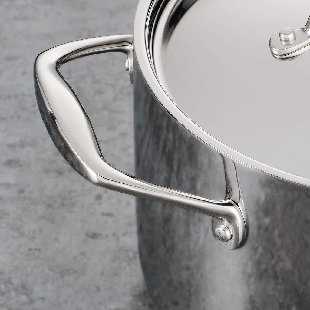 Tramontina Signature Tri-Ply Clad Stainless Steel 12-Piece Cookware Set with Lids, Pots and Pans Kitchen Set, Induction-Ready, Dishwasher-Safe, NSF