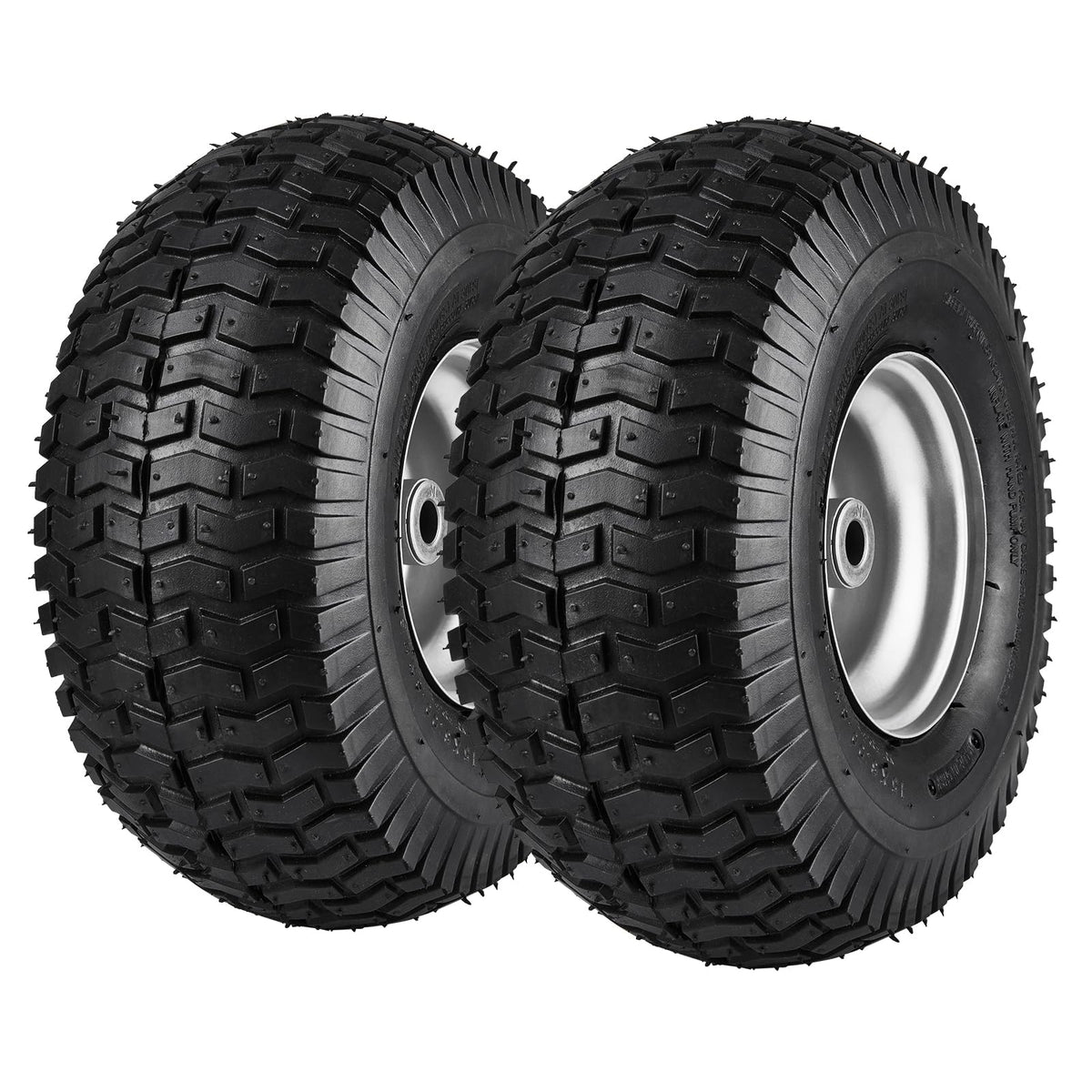VEVOR Lawn Mower Tires with Rim, 20x8-8" Tubeless Tractor Tires, 2-Pack Tire and Wheel Assembly, S-Turf Pneumatic Tires with 3.5" Offset Hub and 3/4" Bushing Size, for Riding Mowers Lawn Tractors