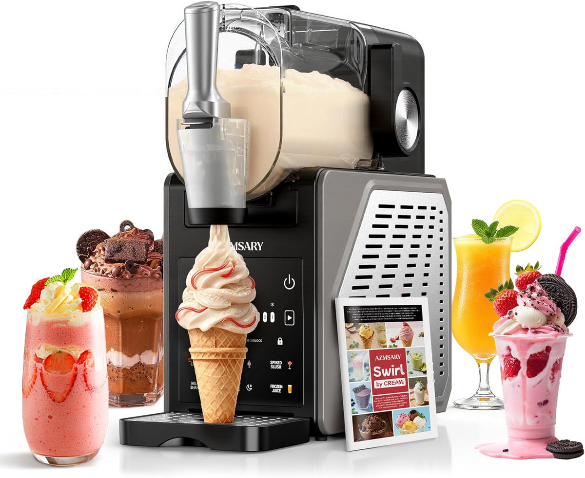 Slushie Machine, 85oz Ice Cream Machine & Slushy Machine for home, with LED Display, 6 Preset Programs for Margaritas, Frapps, Milkshakes, and Soft