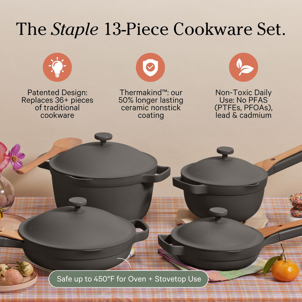 Our Place Cookware Set - 13-Piece Kit Including the Always Pan, Perfect Pot and Spatulas | Multifunctional, Toxin-Free Nonstick | Heat Safe up to