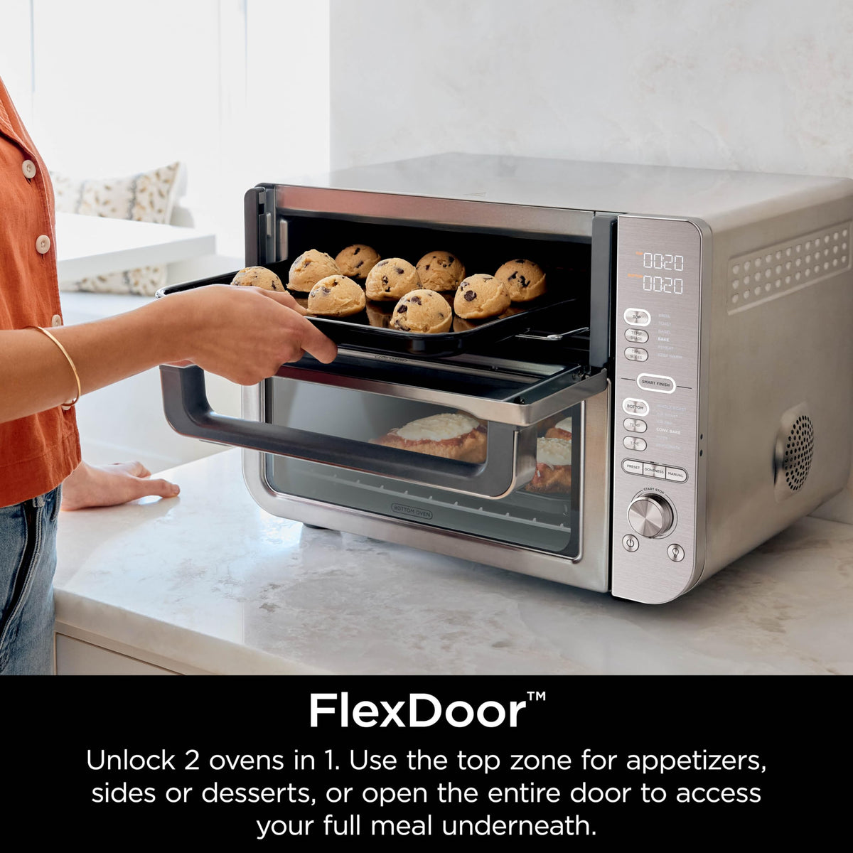 Ninja Air Fryer & Toaster Oven | Double Stack XL | Countertop Oven | 12-in-1 Fits 4.5lb Chicken & 6lbs of Wings | SmartFinish Cook 2 Different Meals