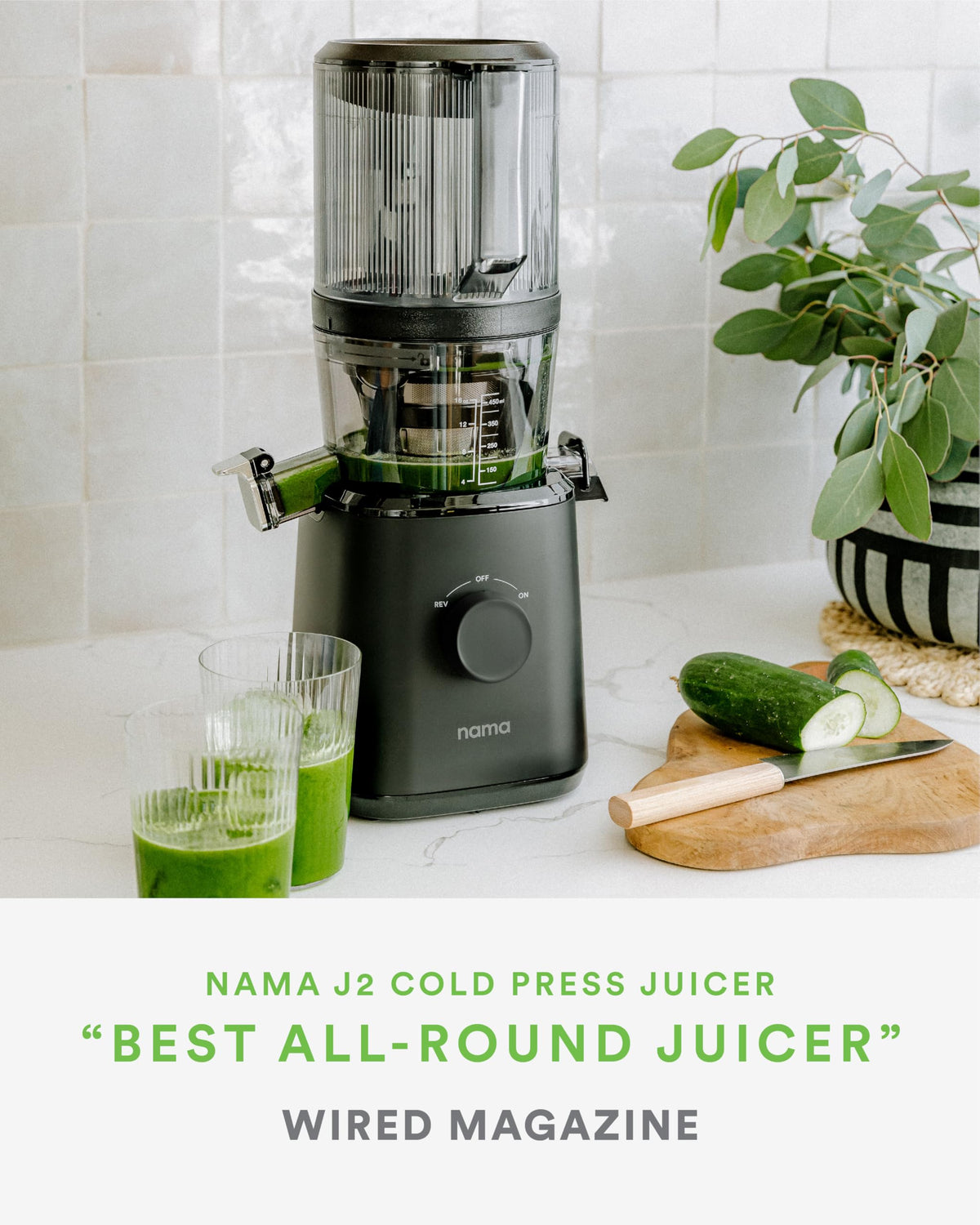 Nama J2 Cold Press Juicer C Self Feeding for Hands-Free Operation with Wide Mouth Hopper for Whole Recipe Loading, Zero Waste Masticating Juicer For