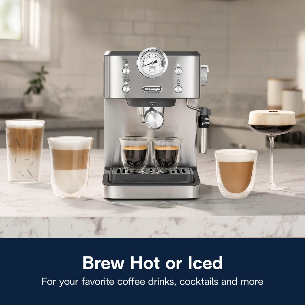 De'Longhi Dedica Maestro Plus Espresso Machine, Automatic Steam Wand, 3 Coffee Temp & Milk Foam Settings, 54oz Removable Tank, Easy-to-Clean