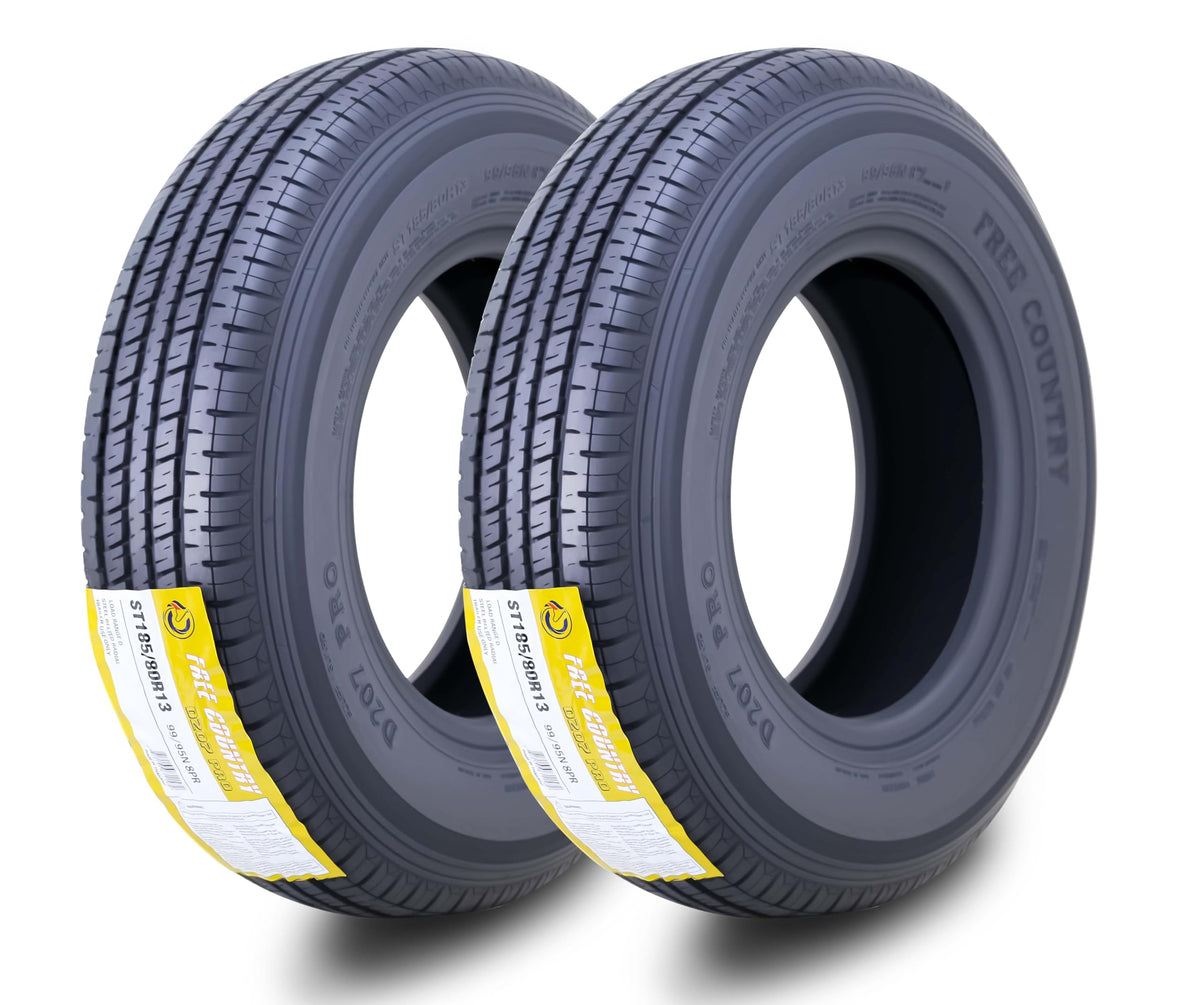 Free Country ST205/75R15 Prem Trailer Tires 8PR LR D 107N w/Scuff Guard, S2