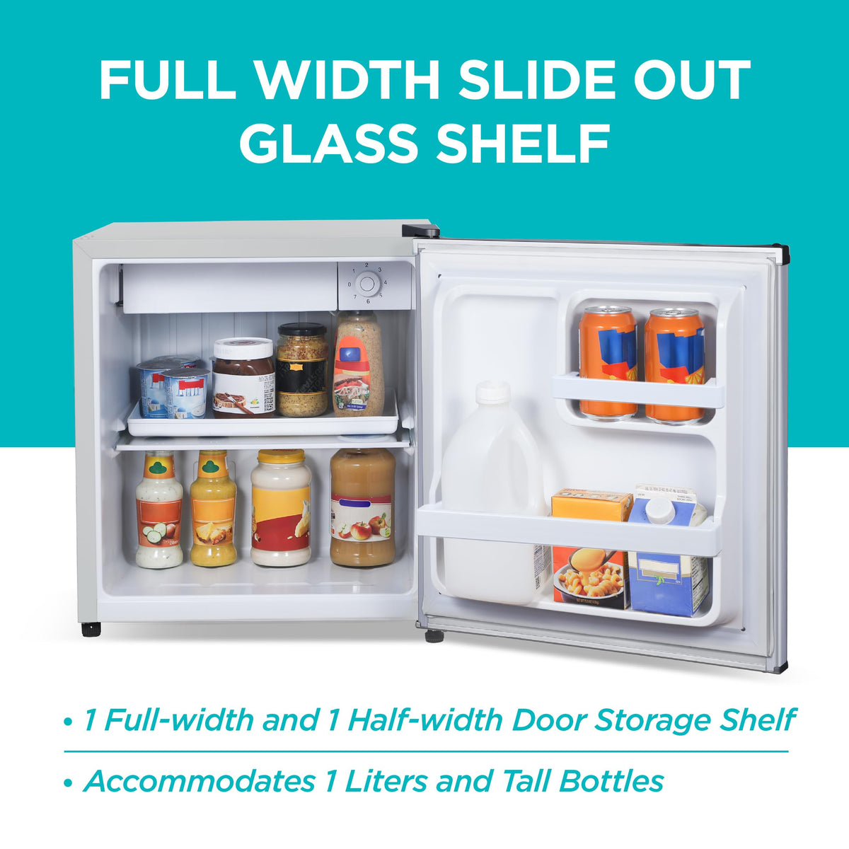 BLACK+DECKER 1.7 Cu. Ft. Compact Refrigerator, ENERGY STAR Certified, Single Door Mini Fridge with Chiller Compartment, Personal Fridge for Home or