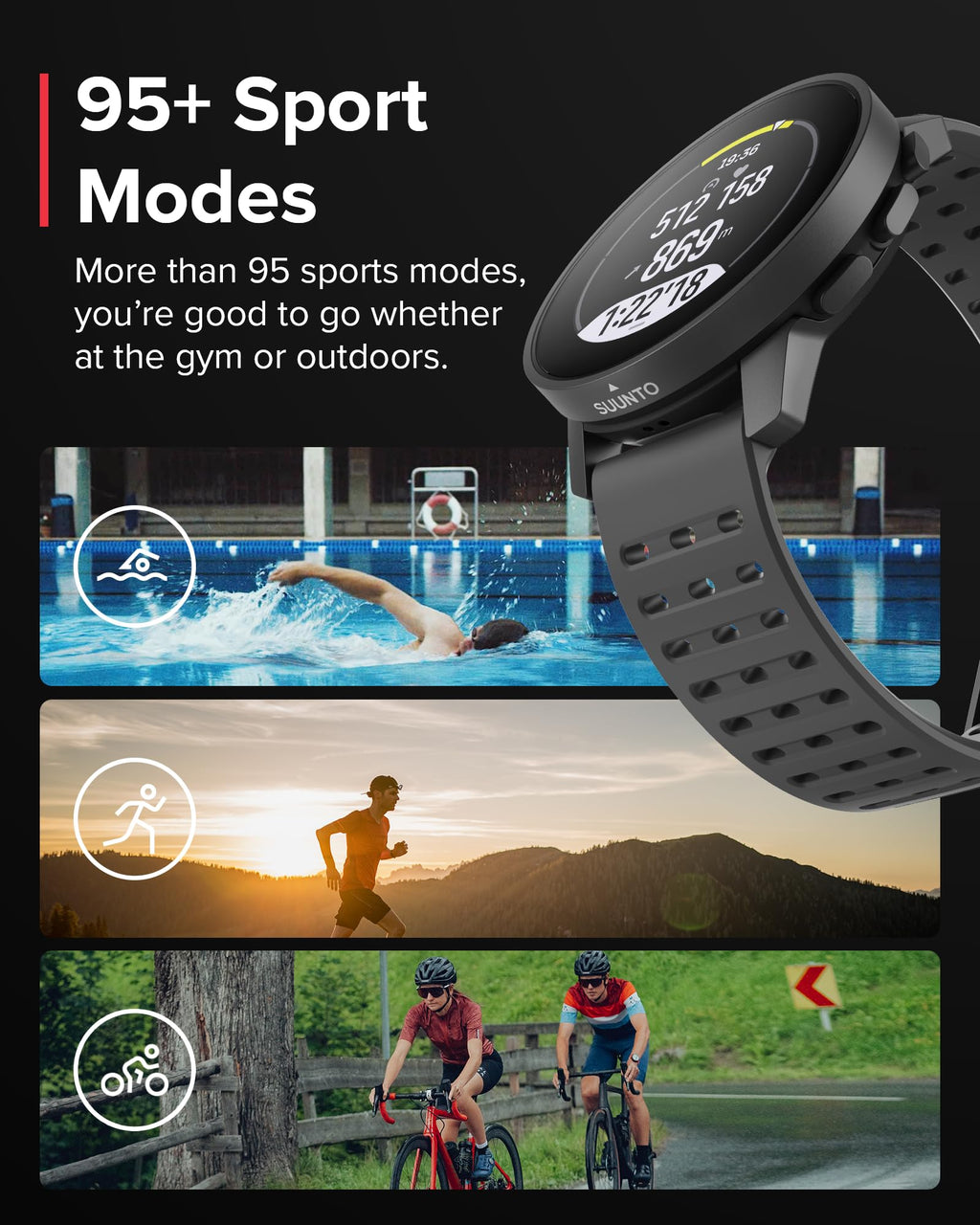 SUUNTO 9 Peak Pro GPS Sports Watch, Up to 30 Days Long Battery Life, 95+ Multisport Watch w/Training Workout Analysis,Advanced Health & Recovery